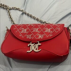 Juicy Couture Red Crossbody Bag with Gold Accents